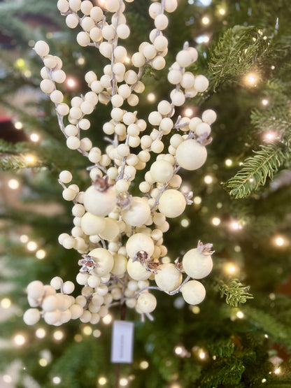 24 Inch White Berry Spray