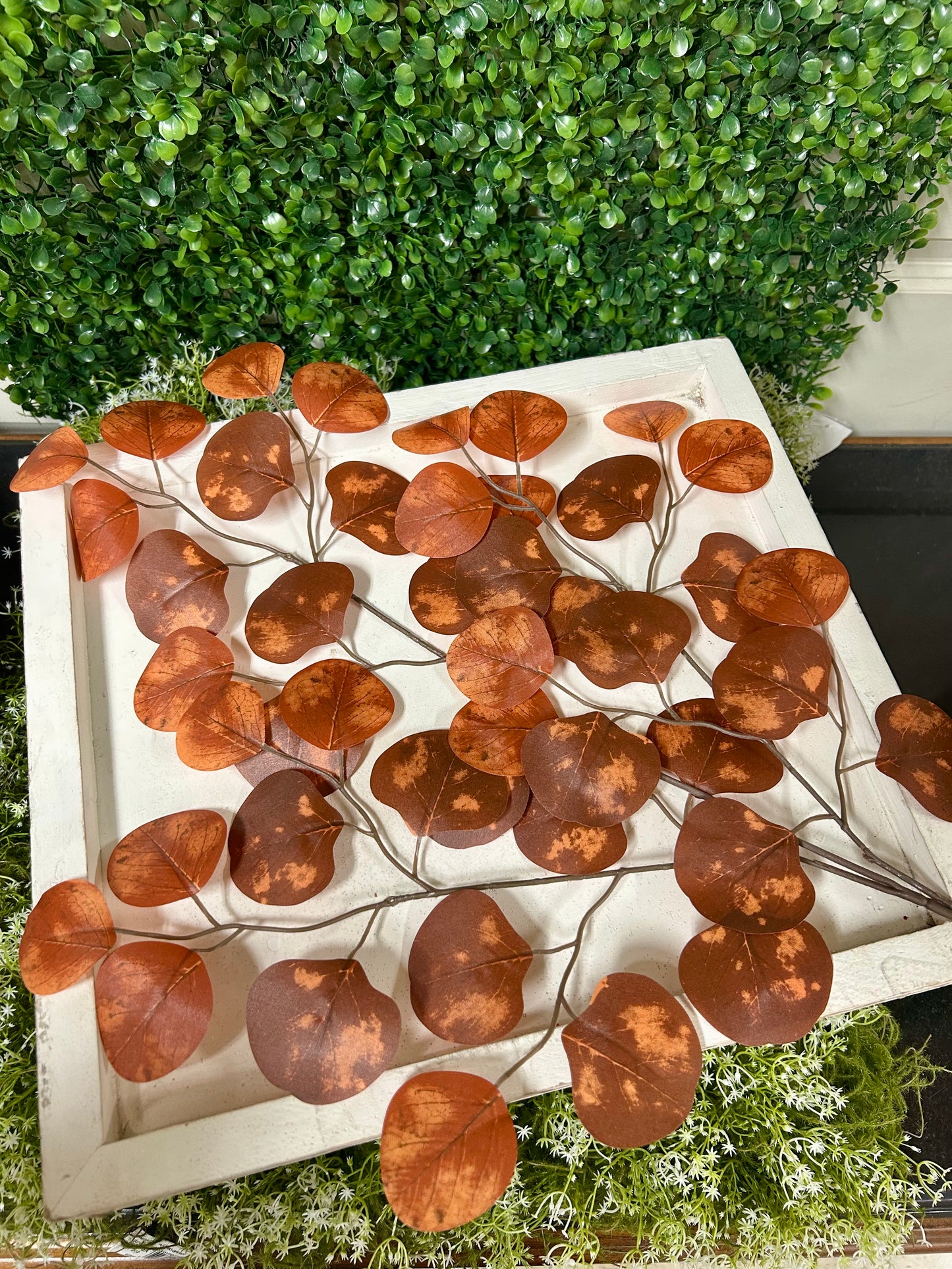 27 Inch Rusty Orange Apple Leaf Spray