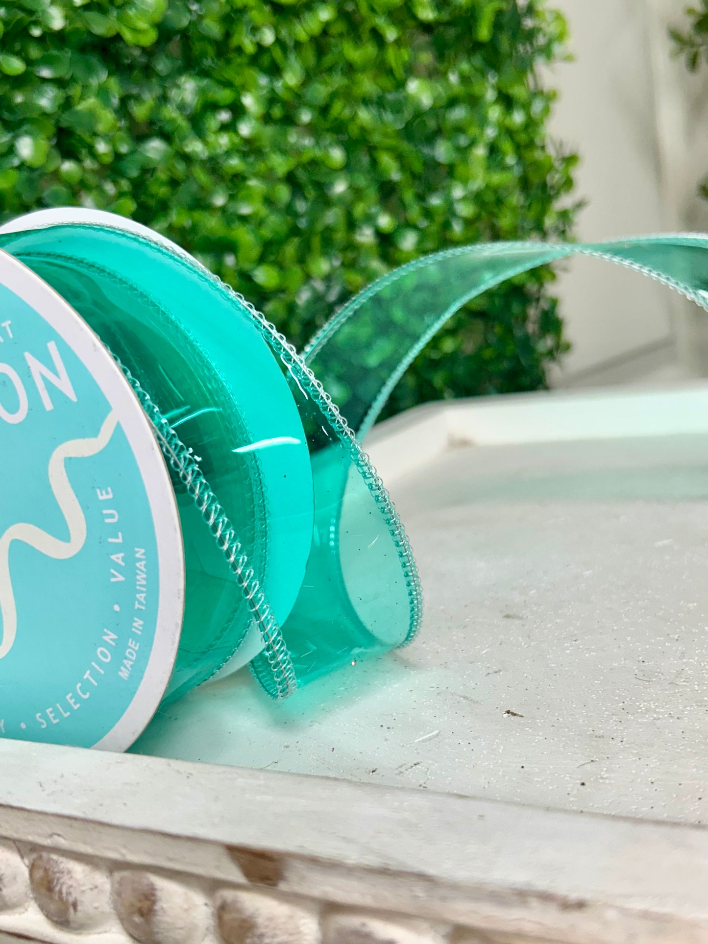 1.5 Inch By 10 Yard Aqua Jelly Ribbon