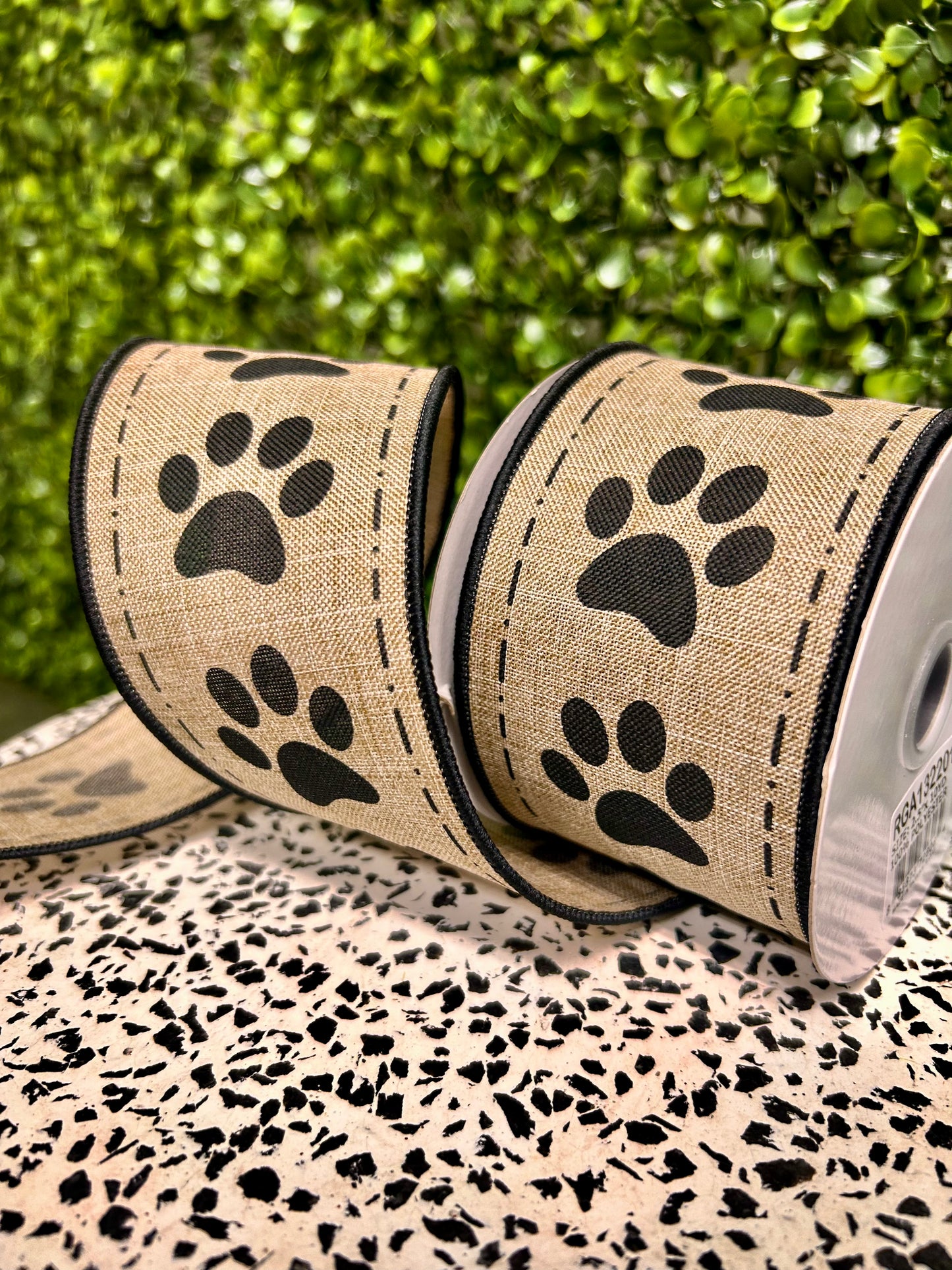 2.5 Inch By 10 Yards Paw Prints On Royal Ribbon