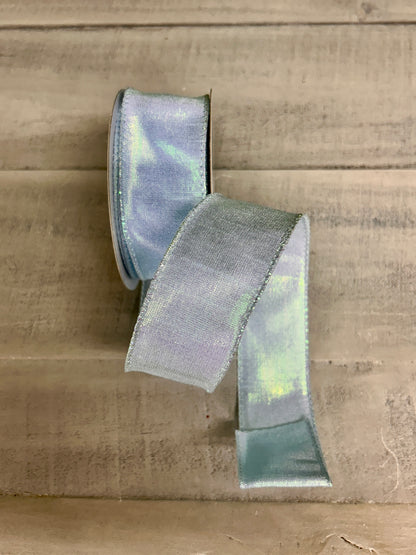 1.5 Inch By 10 Yard Light Blue Iridescent Metallic Ribbon