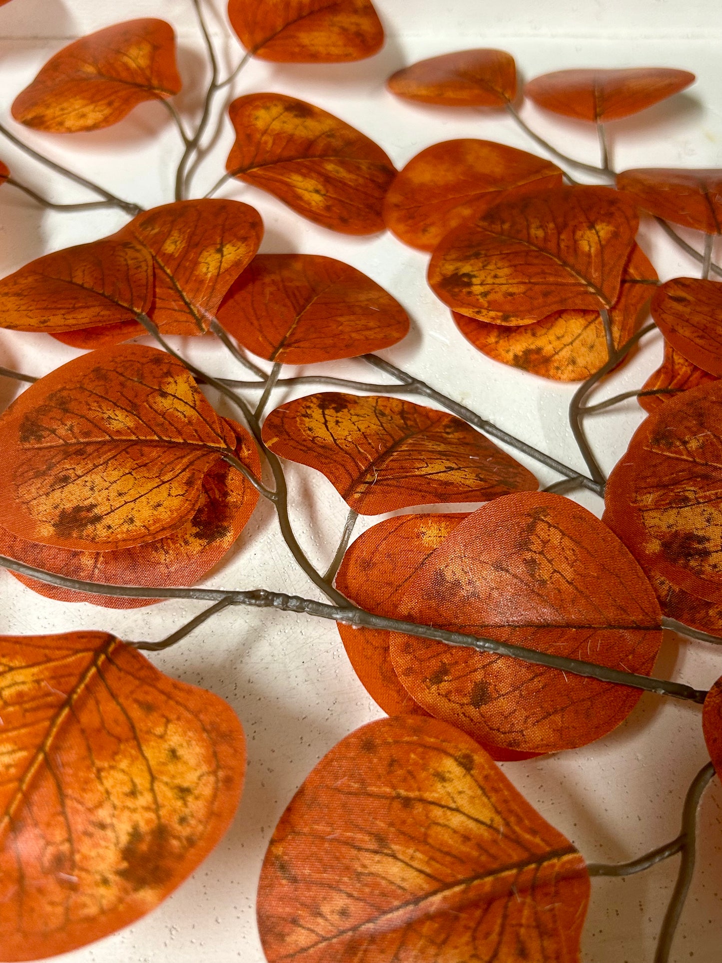 27 Inch Dark Orange Apple Leaf Spray