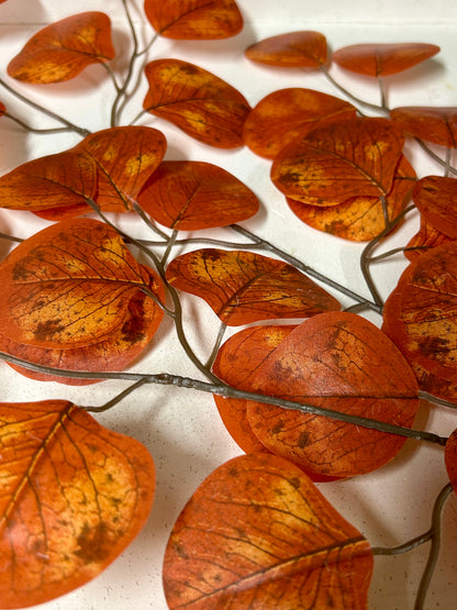27 Inch Dark Orange Apple Leaf Spray