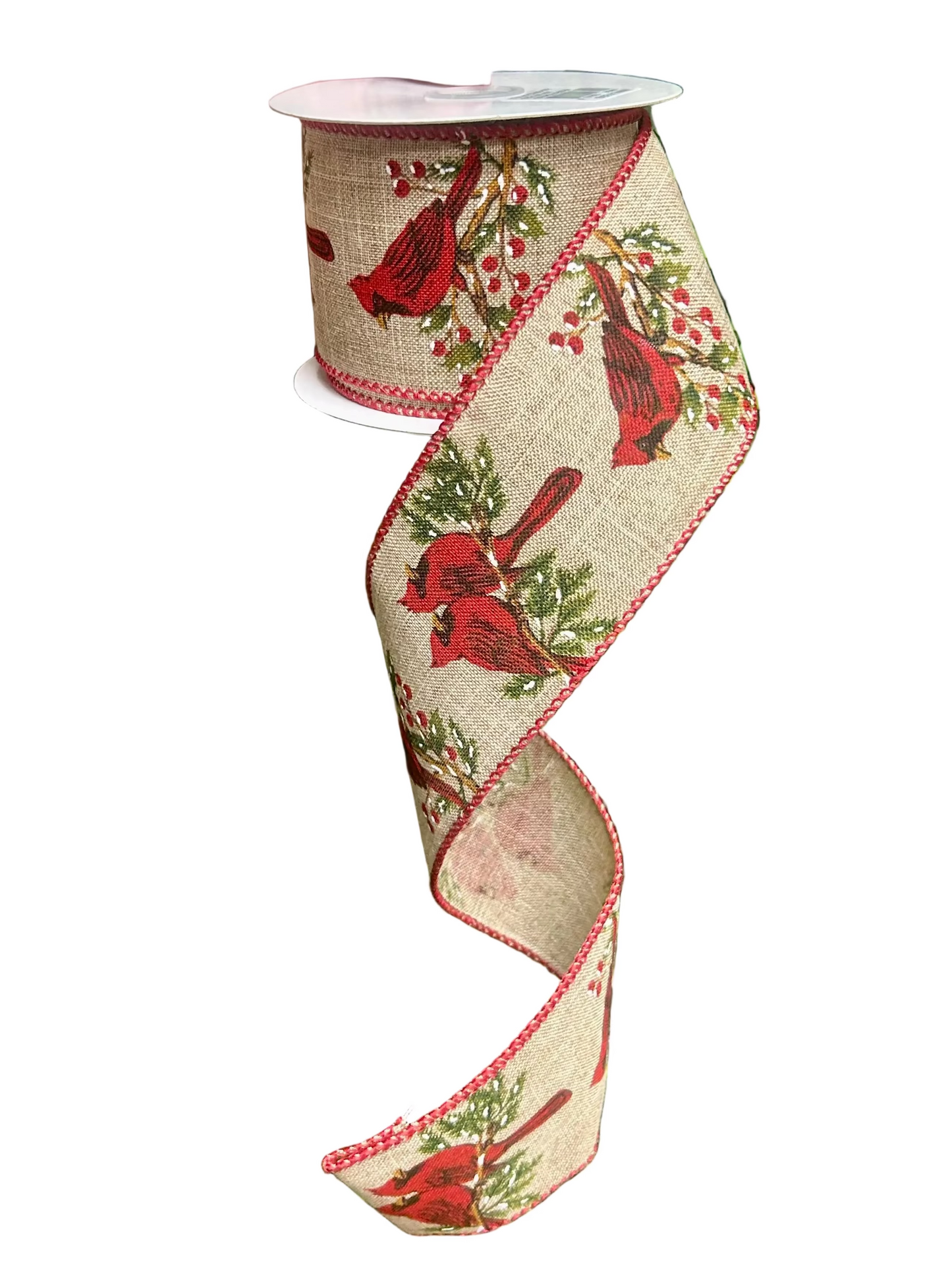 2.5 Inch By 10 Yard Cardinal On A Branch Ribbon