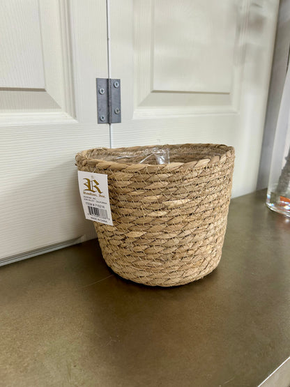 8 Inch Diameter By 6 Inch Height Woven Grass Planter