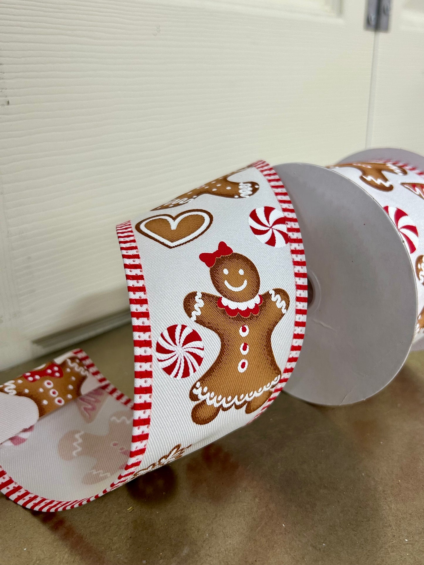 2.5 Inch By 10 Yard Gingerbread Stripe Ribbon