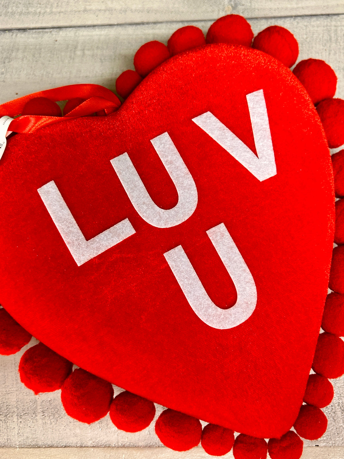 11 Inch Pink And Red Velvet Conversation Pompom Heart Three Styles