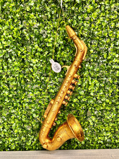 17 Inch Gold Gilded Plastic Saxophone Ornament