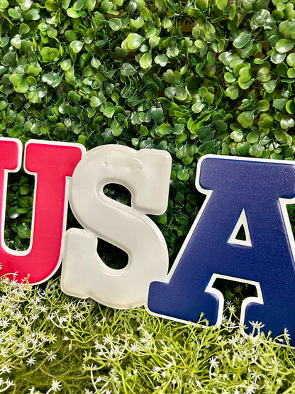14 Inch Metal USA Sign