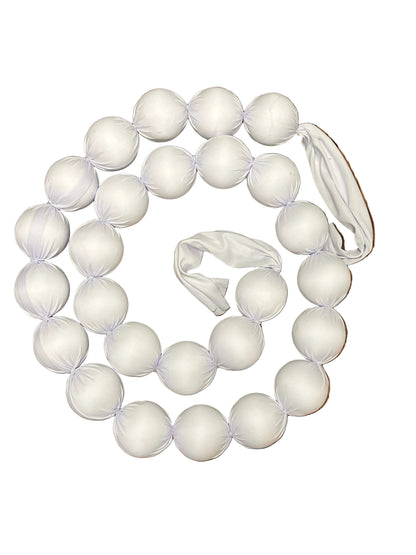10 Foot White Christmas Fabric Ball Garland
