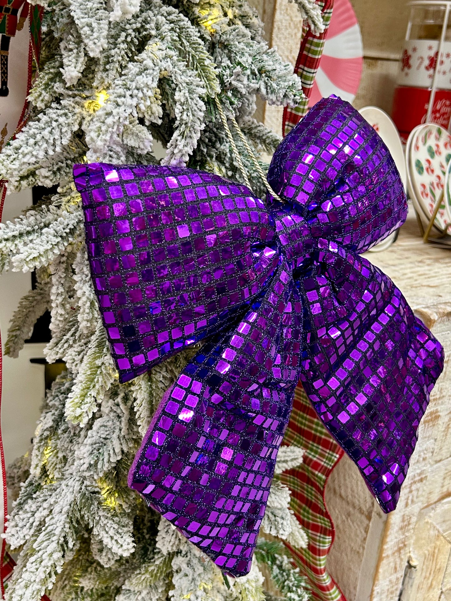 12 Inch Purple Bow Ornament