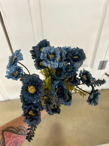 19 Inch Blue Mini Daisy And Astilbe Bush