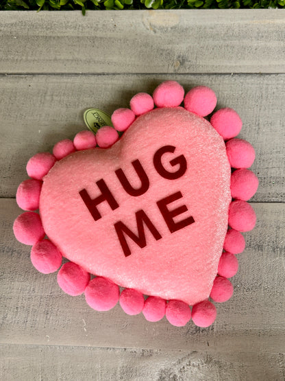 7.5 Inch Pink And Red Velvet Conversation Pompom Heart Three Styles