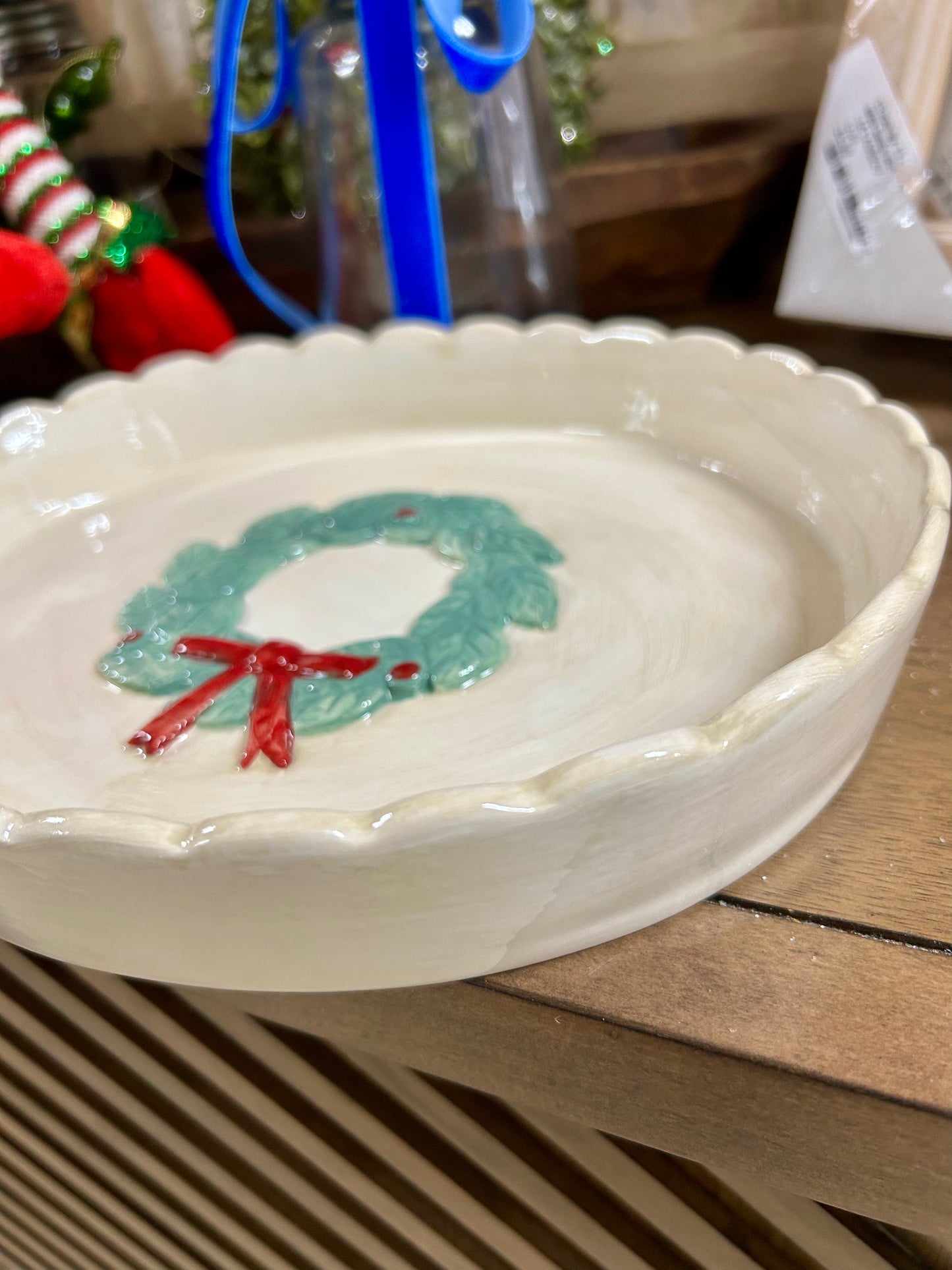 8 Inch Ceramic Wreath Platter