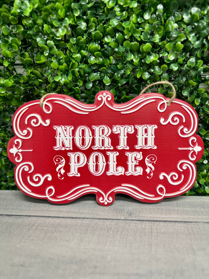 11.5 Inch North Pole Tin Sign