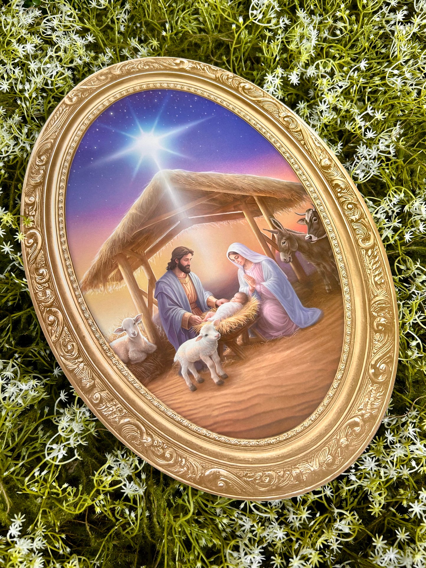 13 Inch Tan And Brown Holy Family Nativity Wood Sign