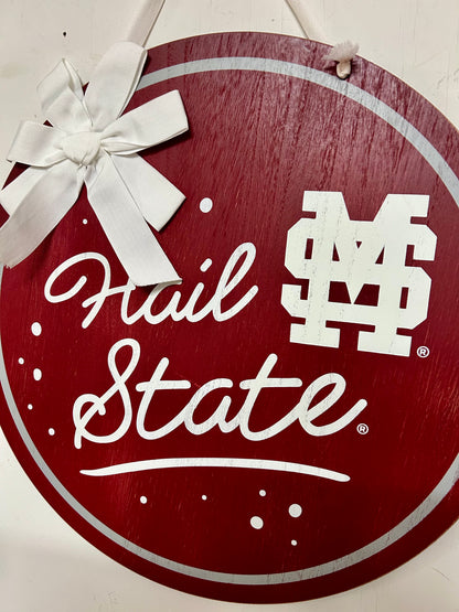 Mississippi State Wood Door Hanger