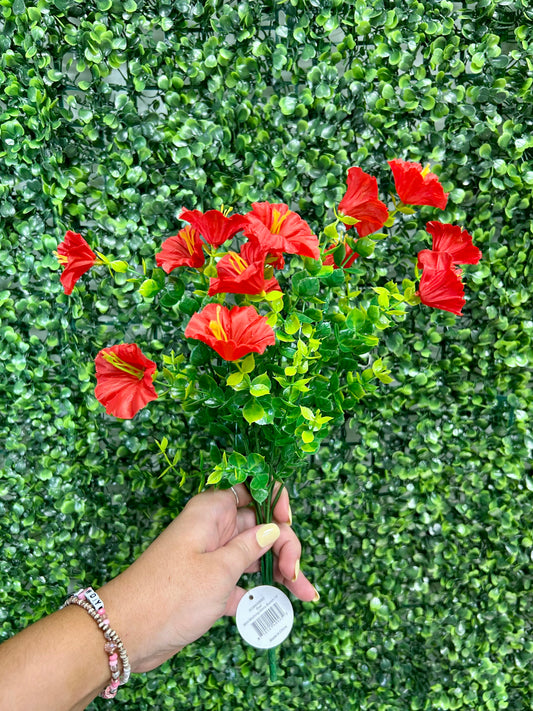 14 Inch Red Mini Morning Glory Bunch