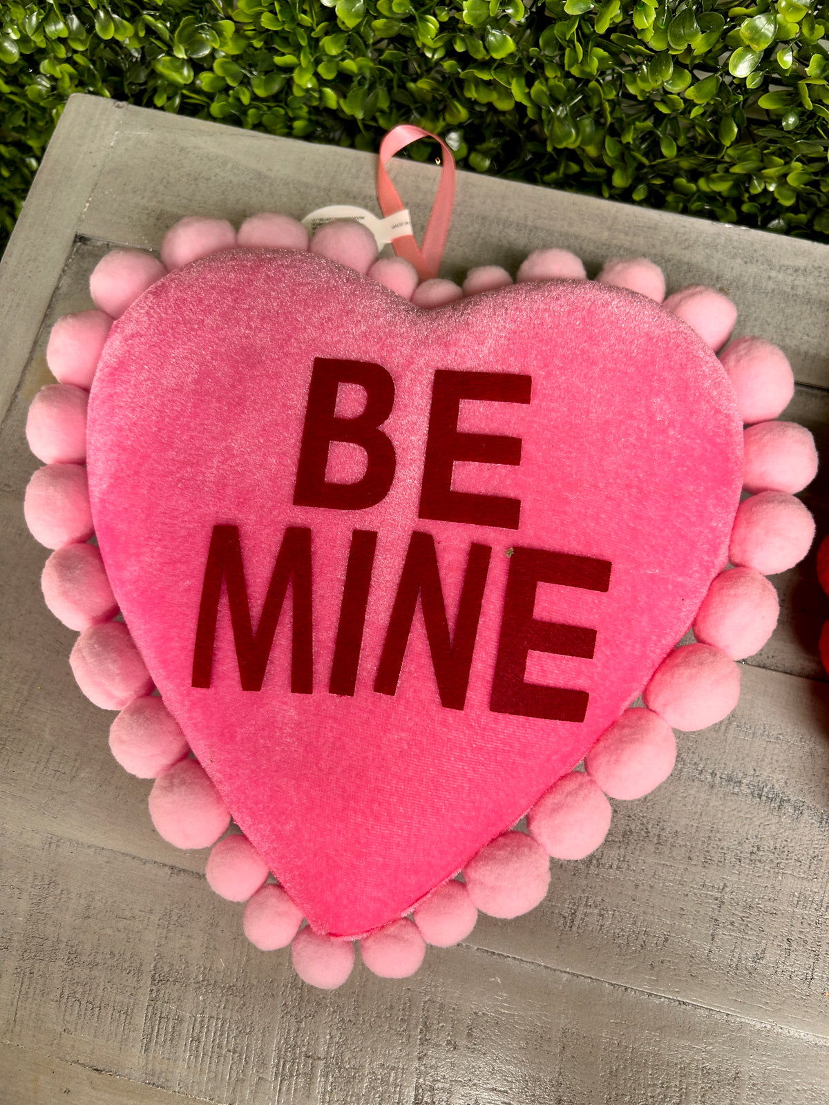 11 Inch Pink And Red Velvet Conversation Pompom Heart Three Styles