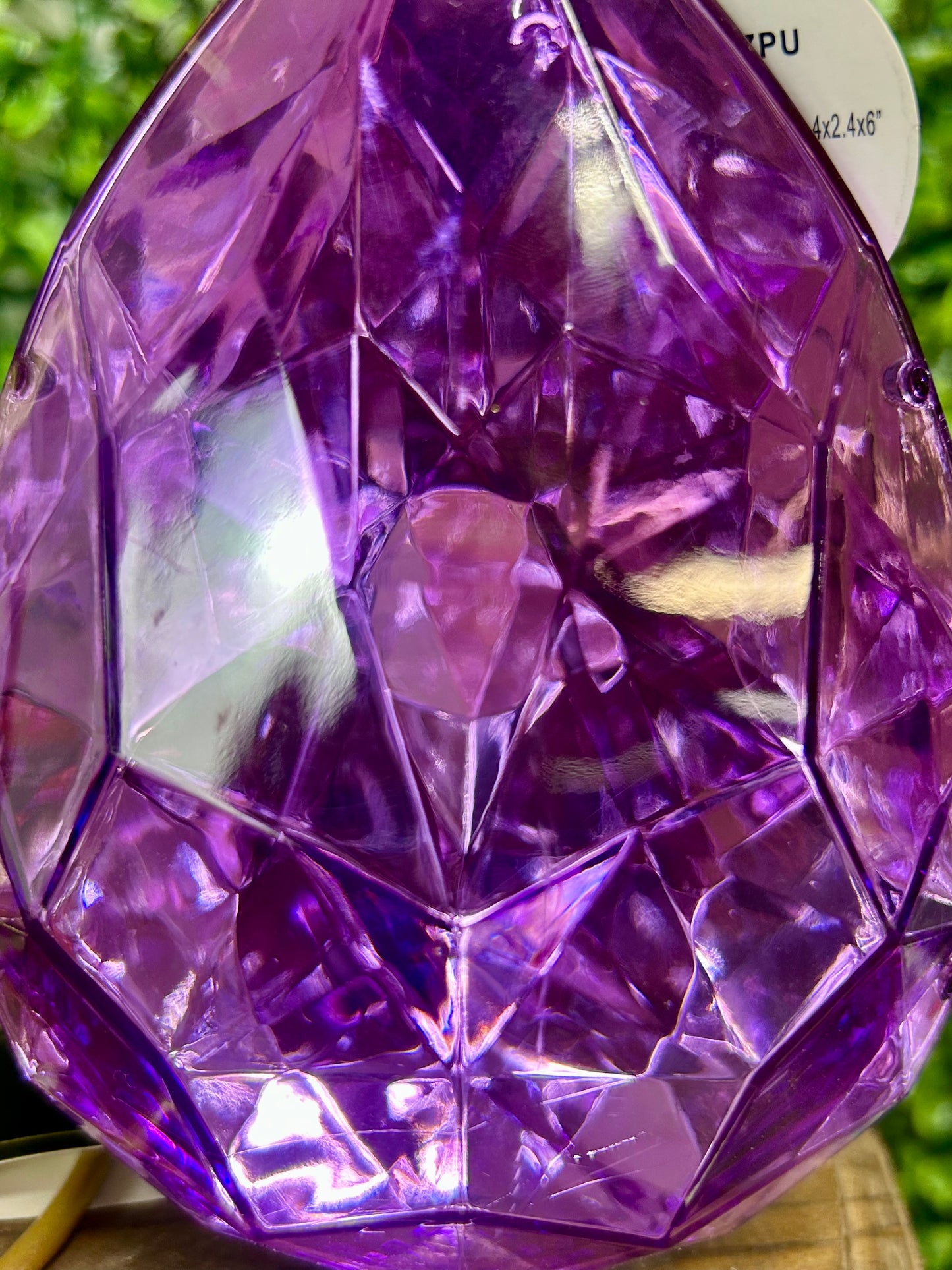 6 Inch Purple Acrylic Rain Drop Diamond Ornament