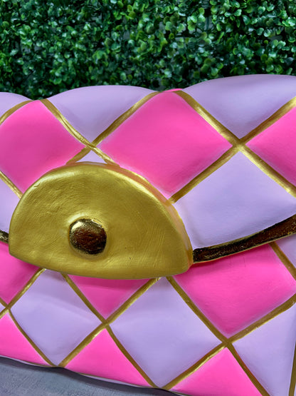 16 Inch Hot Pink And Light Pink Purse Display