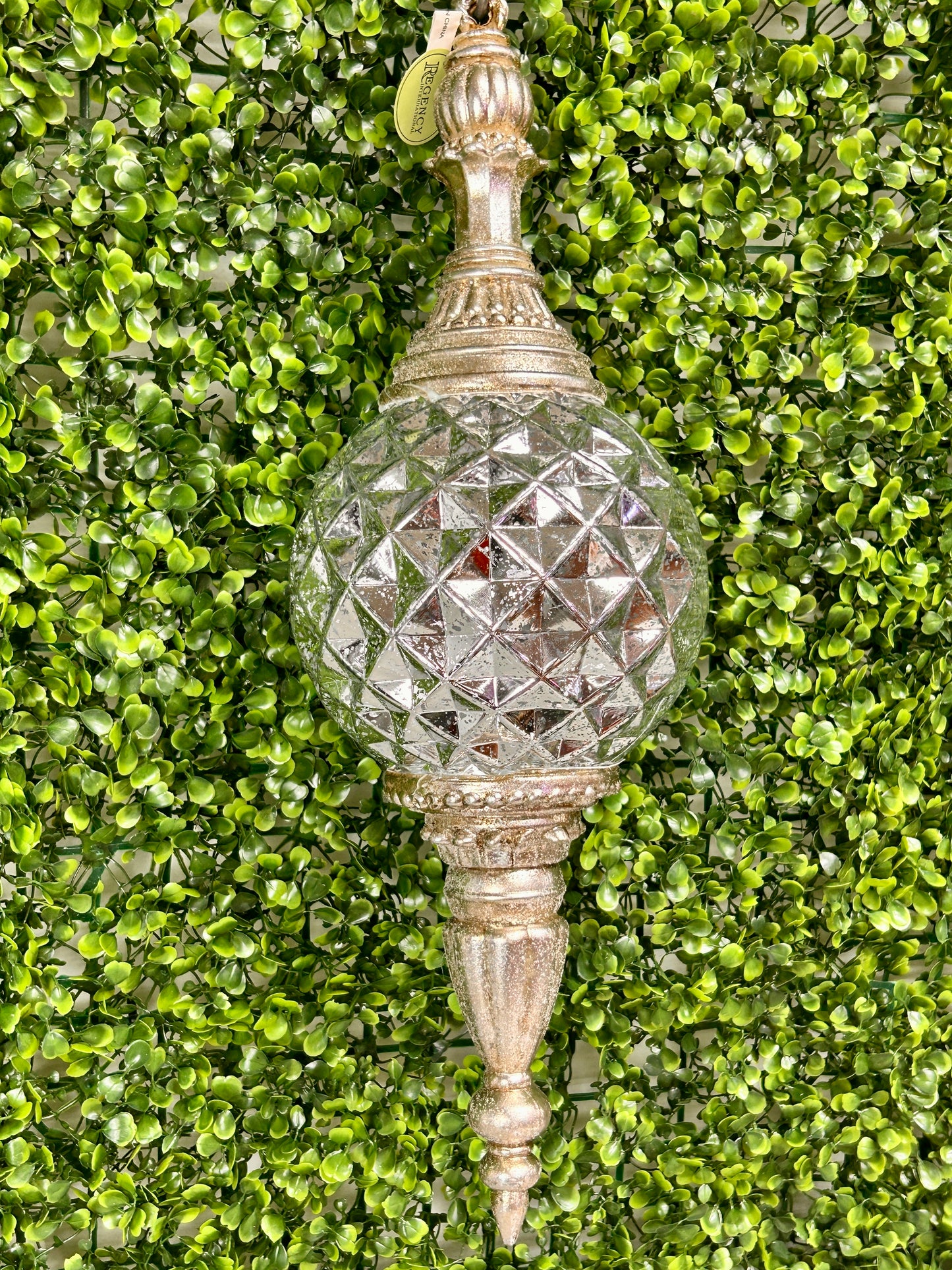 18 Inch Silver Glitter Mercury Finial Ornament