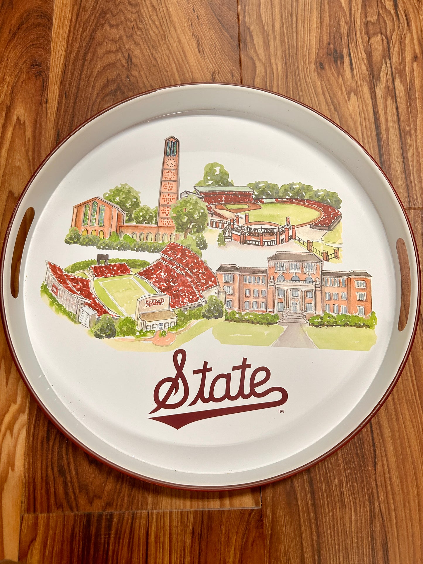Mississippi State Landmark Round Tray