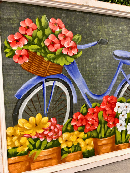 23.5 X 23.5 Inch Painted Summer Bike Framed Screen
