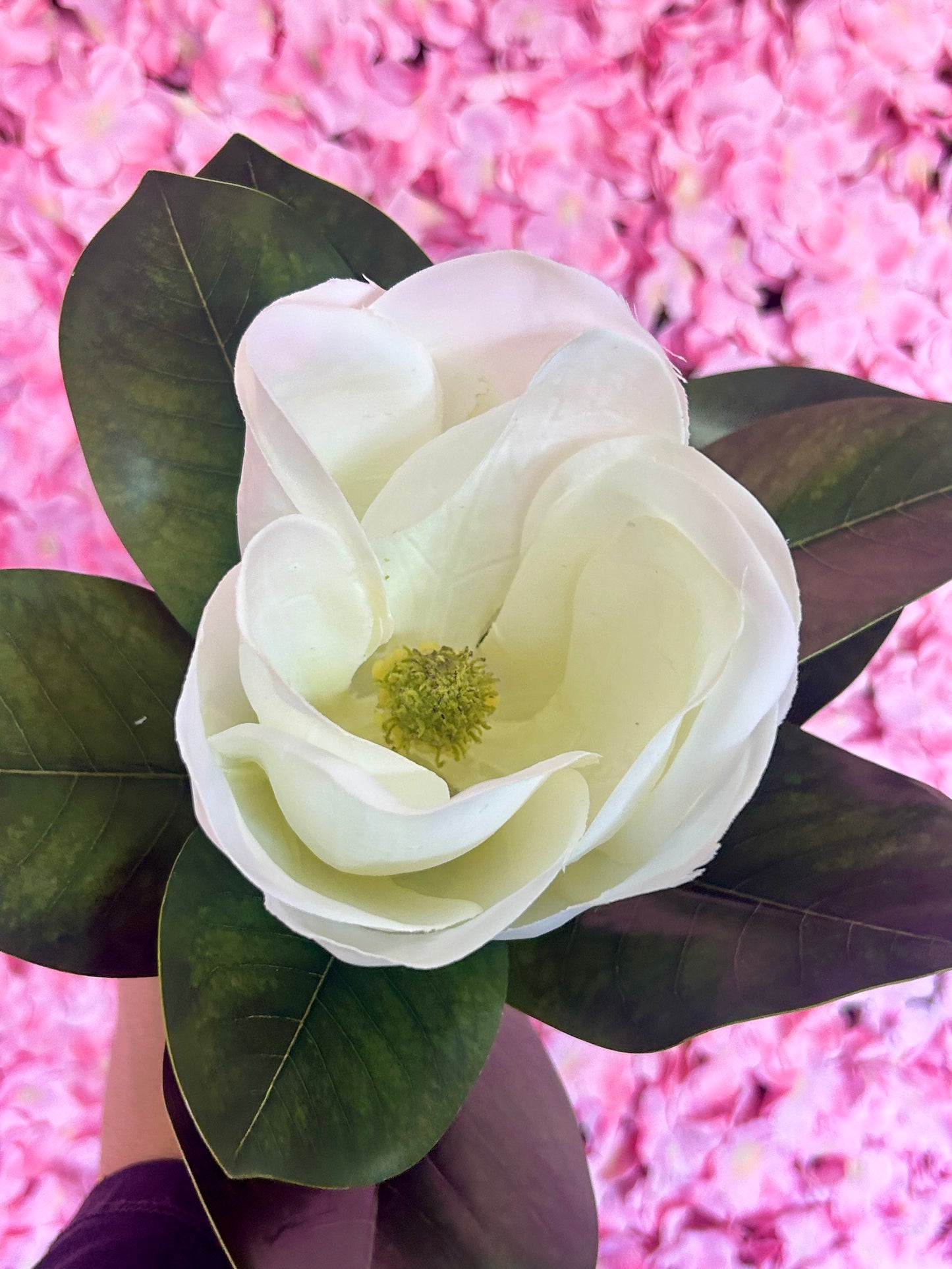 17 Inch White Magnolia Stem