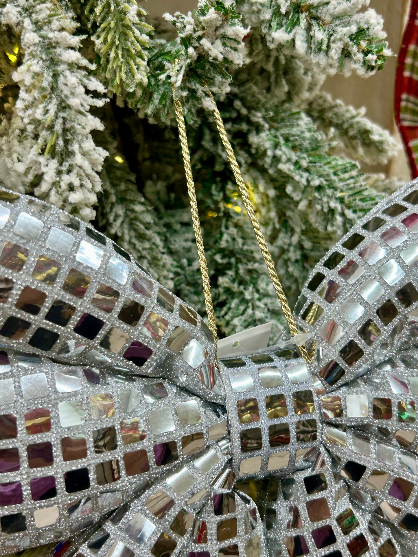 12 Inch Silver Bow Ornament