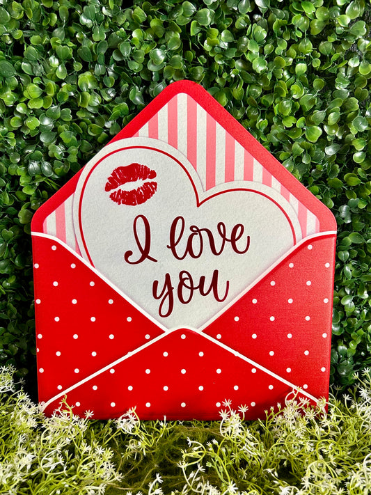 11.25 Inch I Love You Open Envelope Metal Sign
