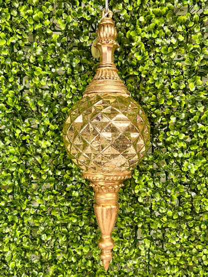 18 Inch Gold Glitter Mercury Finial Ornament