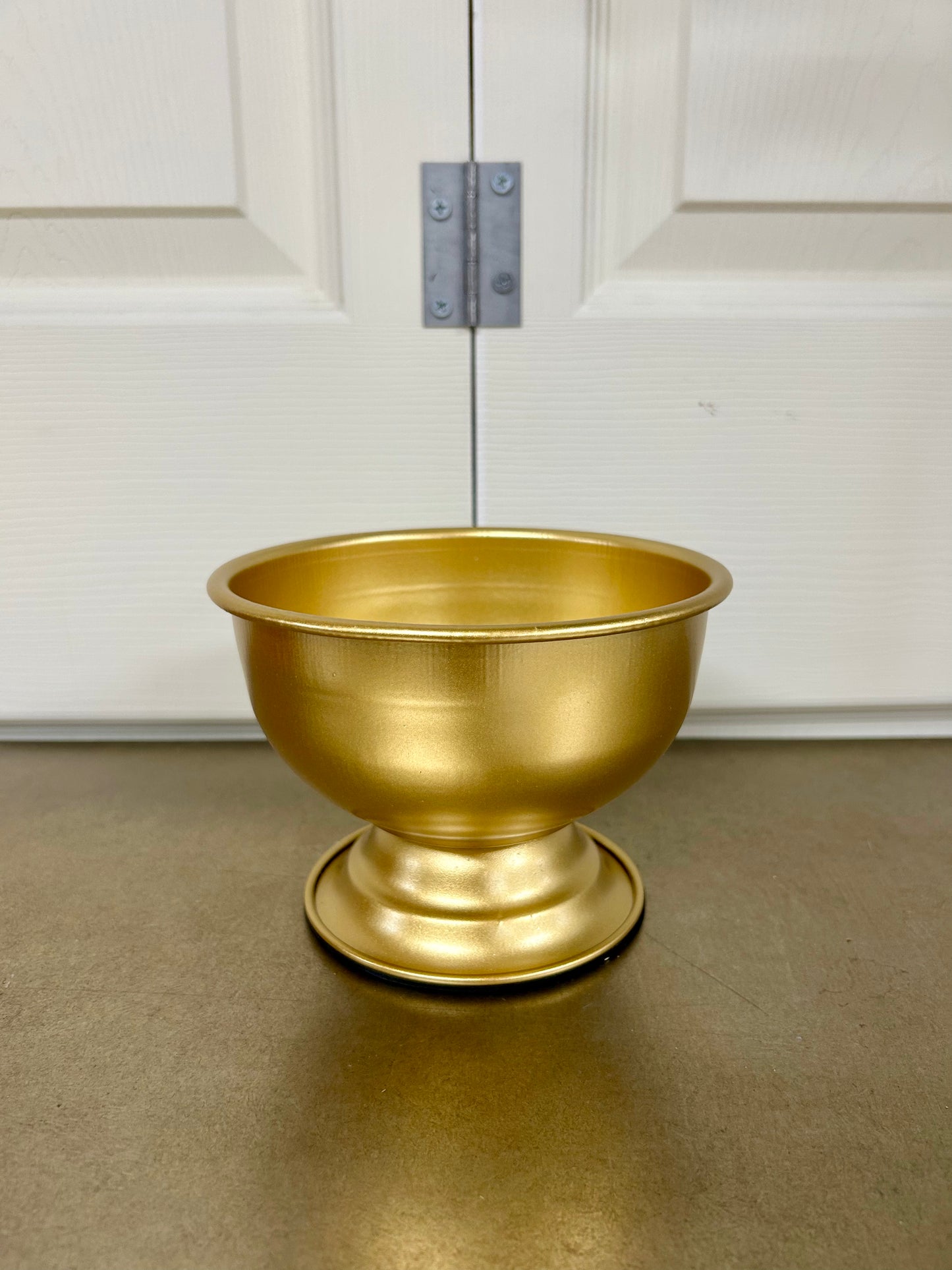 6 Inch All Gold Round Metal Urn