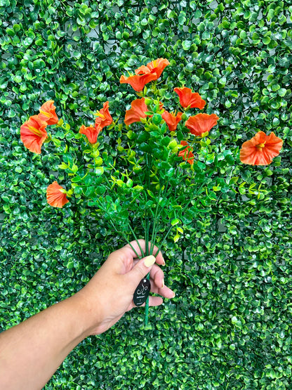 14 Inch Orange Mini Morning Glory Bunch