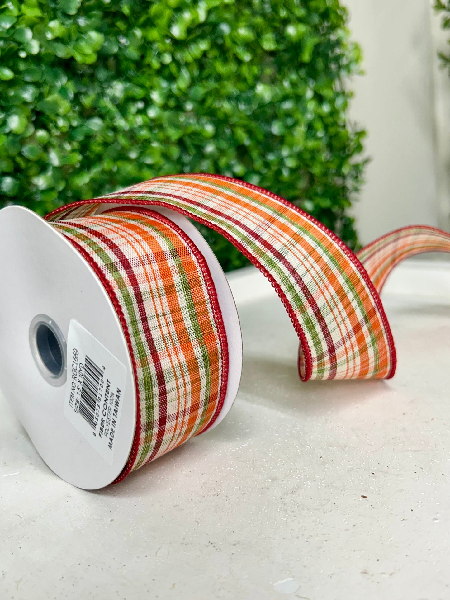 1.5 Inch By 10 Yard Tightly Woven Plaid On Royal Ribbon