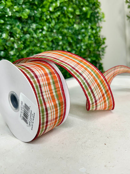 1.5 Inch By 10 Yard Tightly Woven Plaid On Royal Ribbon