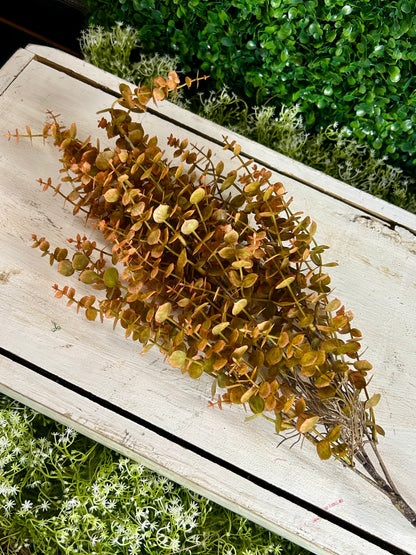 24 Inch Orange And Green Mini Eucalyptus Bush