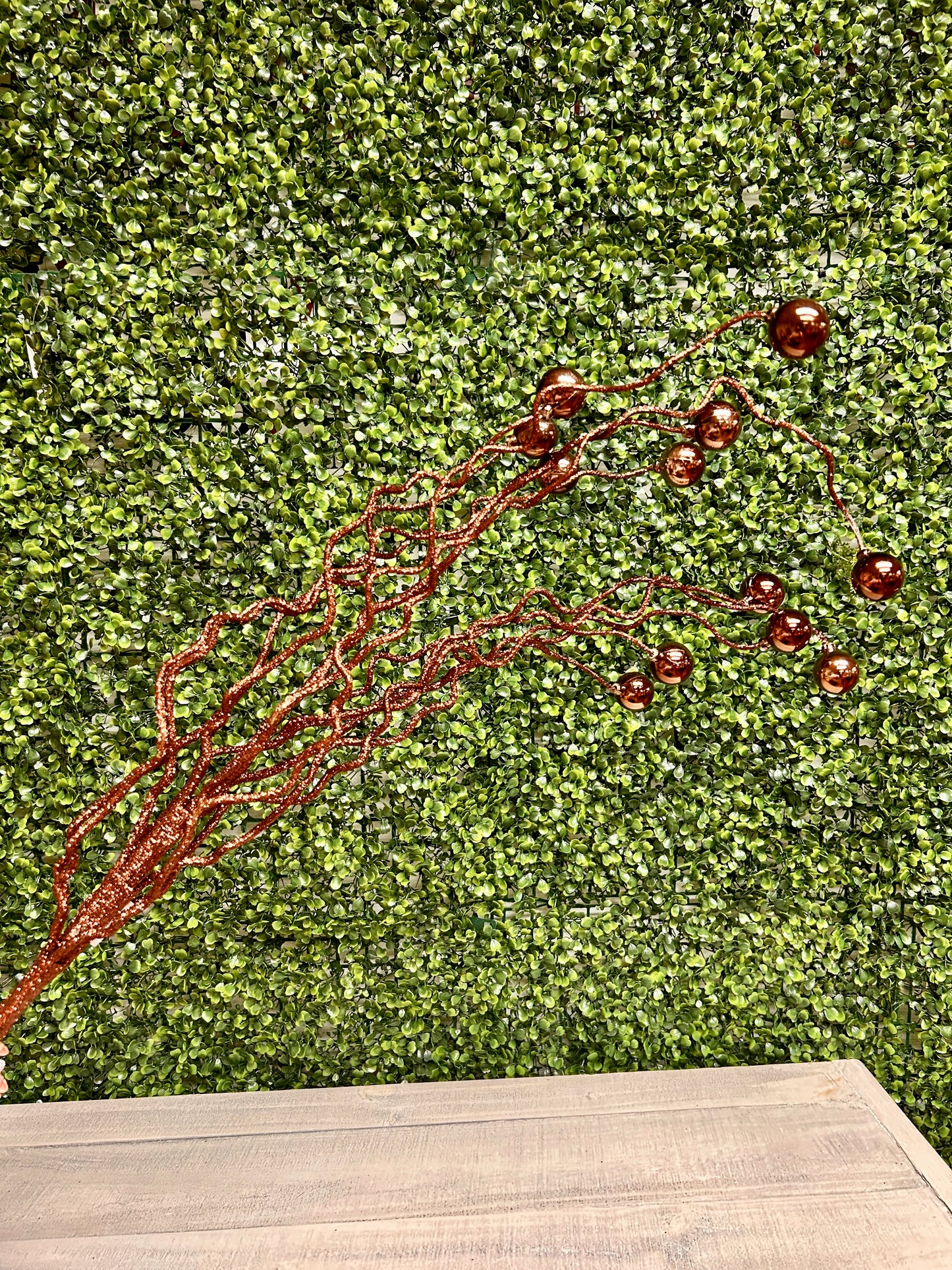 38 Inch Chocolate Plastic Twig And Ball Spray
