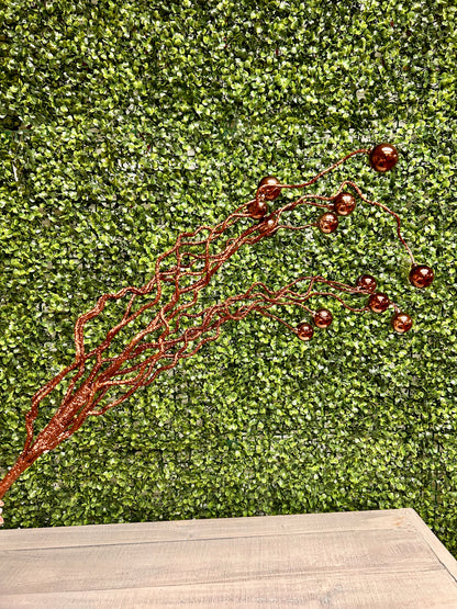38 Inch Chocolate Plastic Twig And Ball Spray