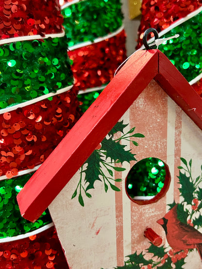 8 Inch Cardinal Birdhouse Decor Two Styles