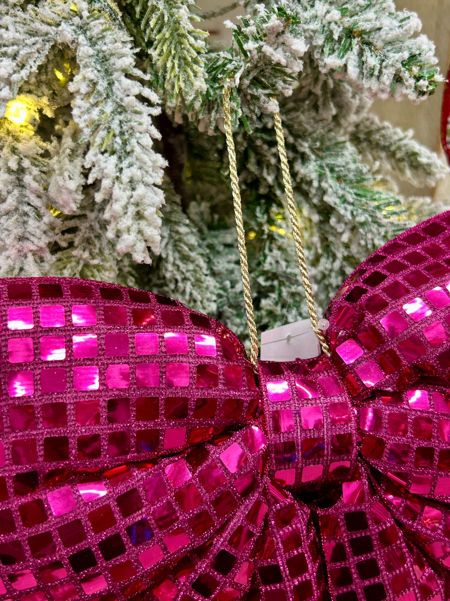 12 Inch Fuchsia Bow Ornament