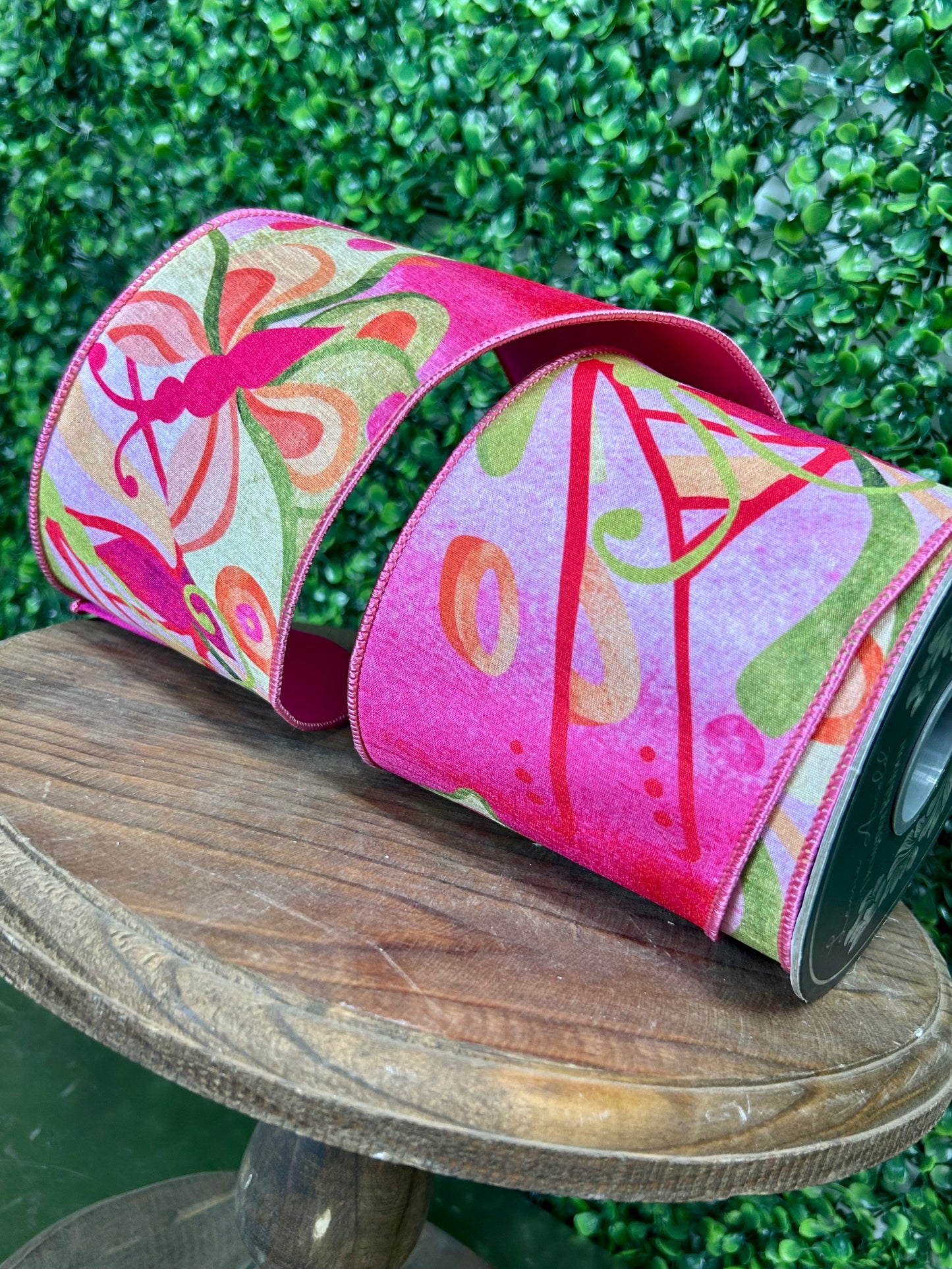 4 Inch By 10 Yards Butterfly Colors Bright Deluxe Dupioni Backed Wired Edge Ribbon