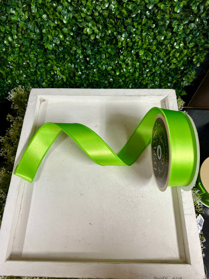 1.5 Inch By 10 Yard Apple Green Satin Fused Ribbon