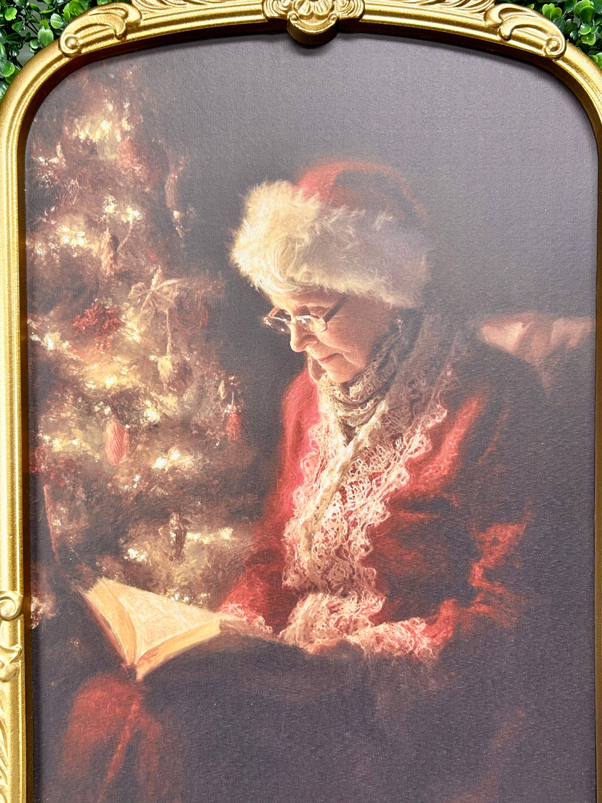 18.5 Inch By 27 Inch Framed Santa And Mrs. Claus Picture Two Styles