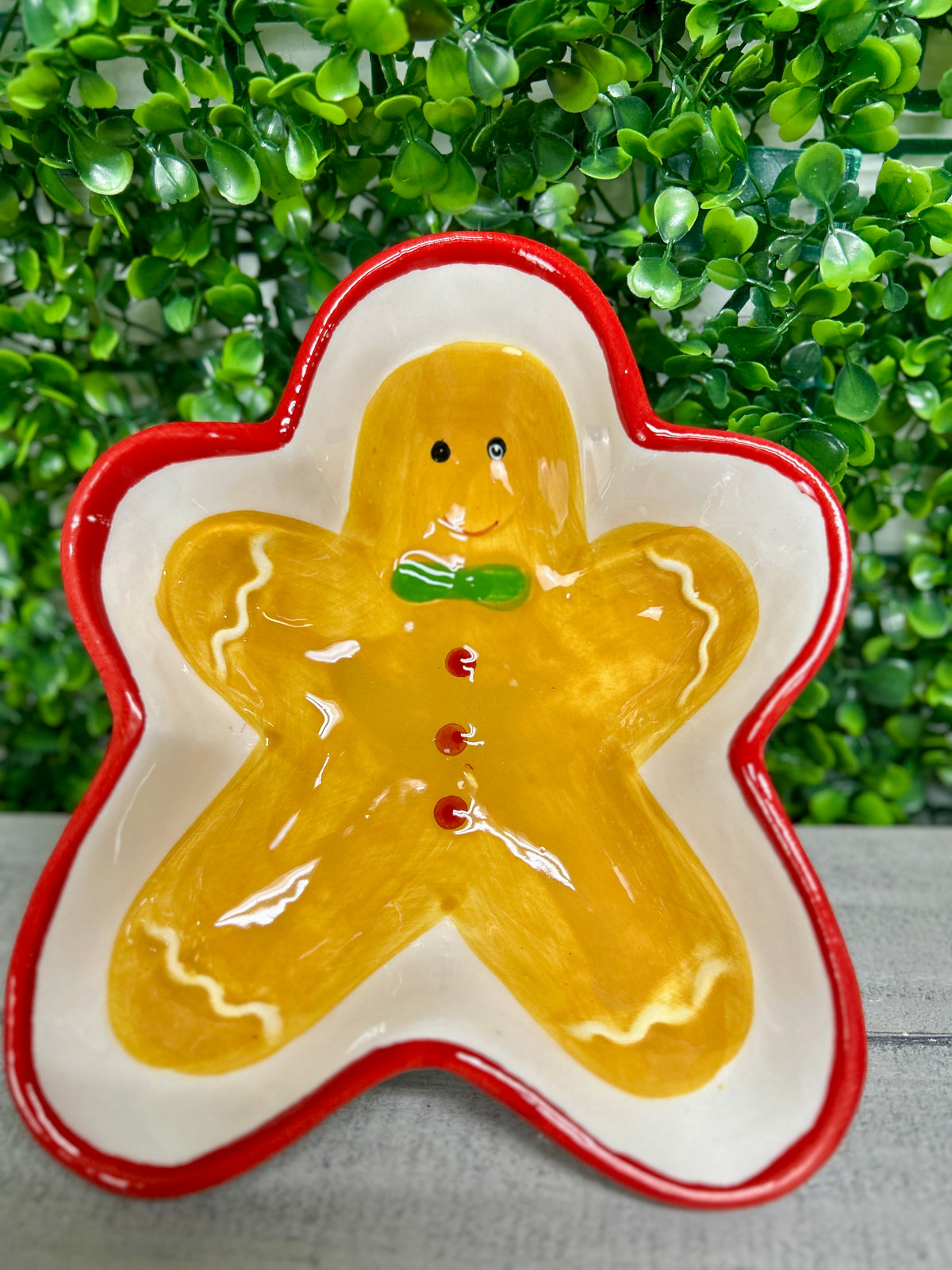 7 Inch Ceramic Holiday Tree And Gingerbread Man Bowl Two Styles