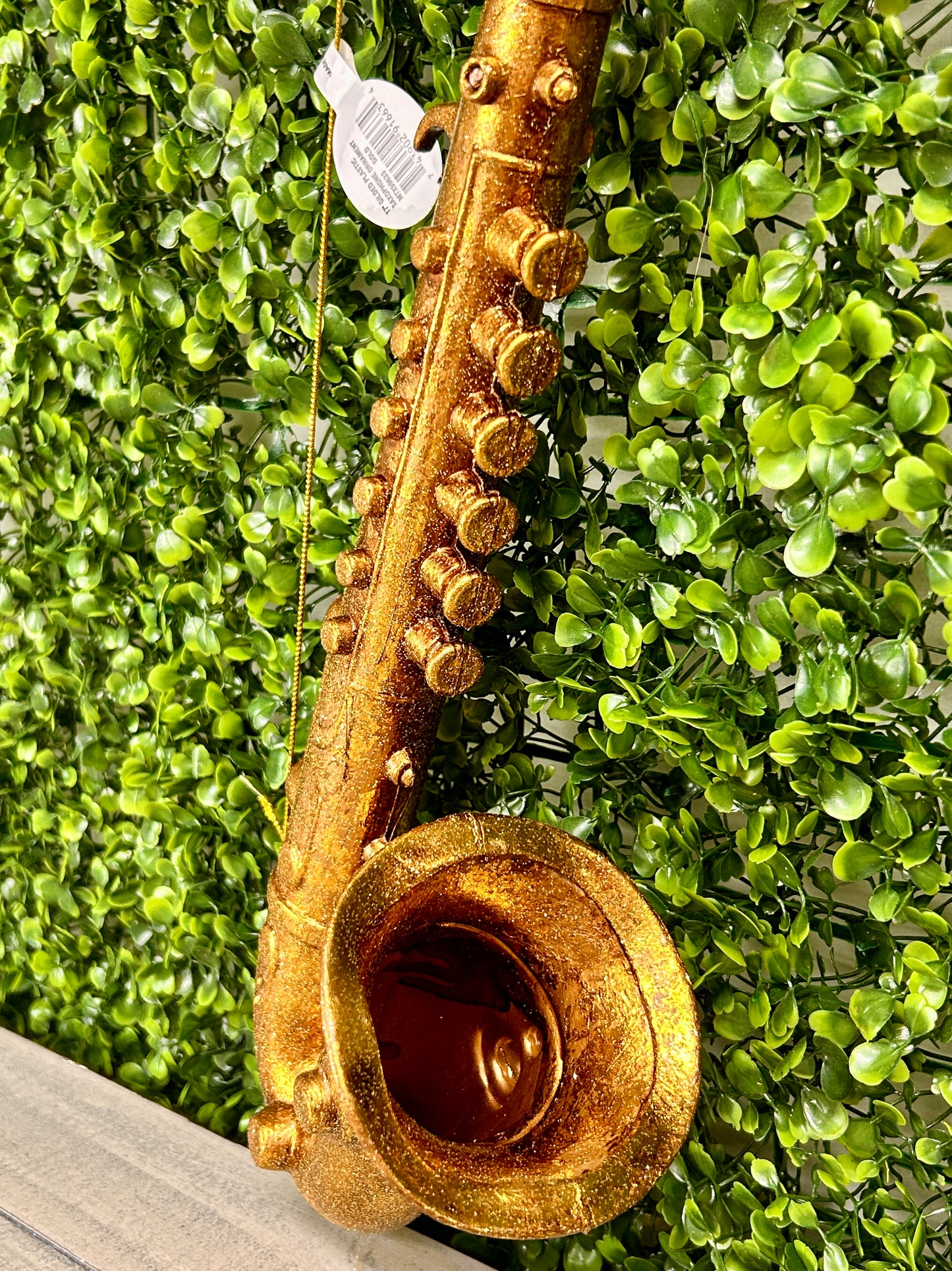 17 Inch Gold Gilded Plastic Saxophone Ornament
