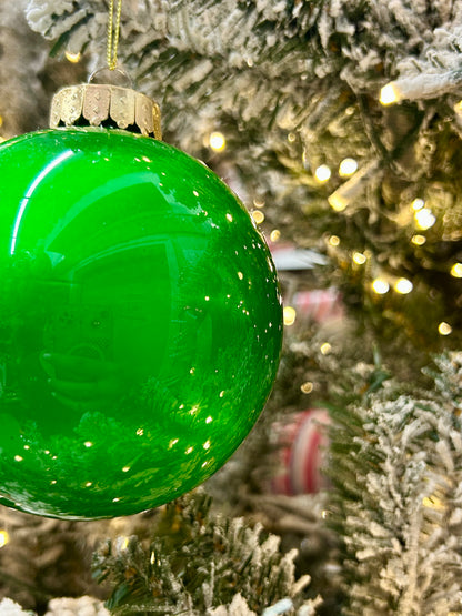 4 Inch Emerald Green Lacquer Look Ornament