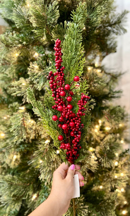 32 Inch Red Berry And Holly Spray