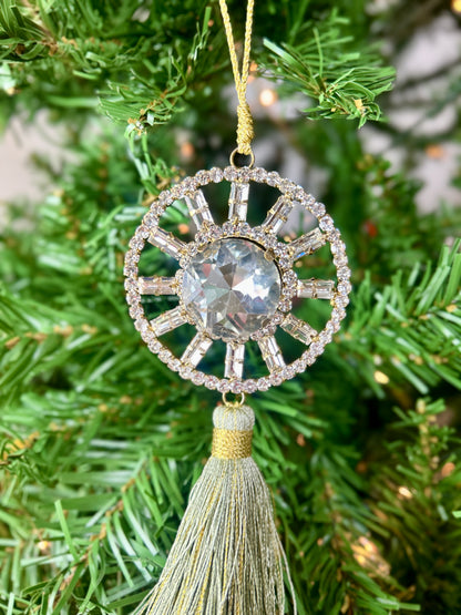 7.5 Inch Gold Bead Ball Tassel Ornament
