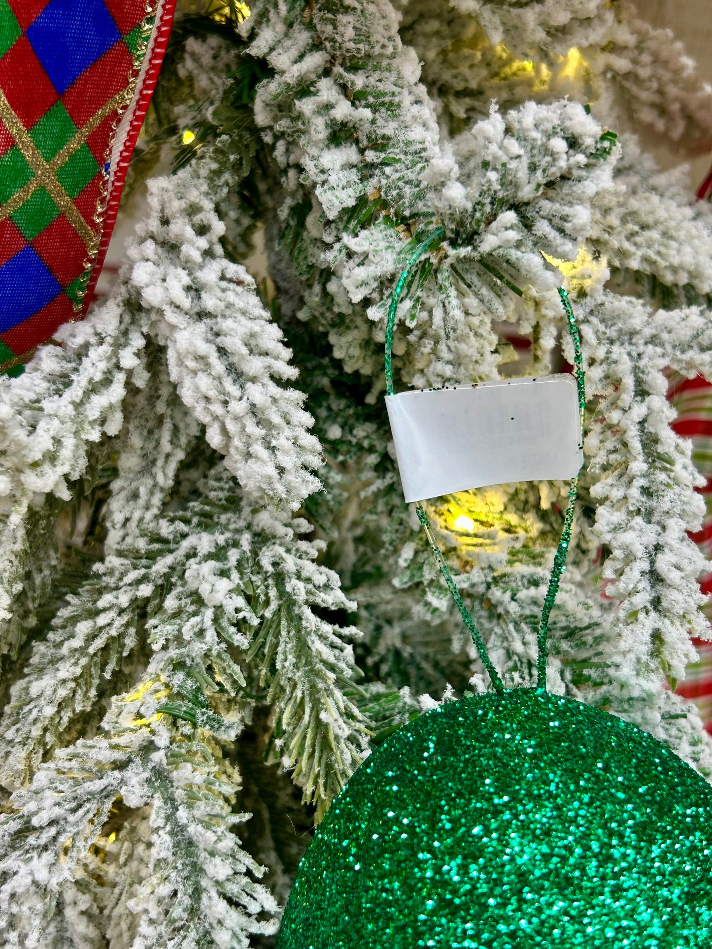 5 Inch Emerald Green Glitter Gumdrop Ornament